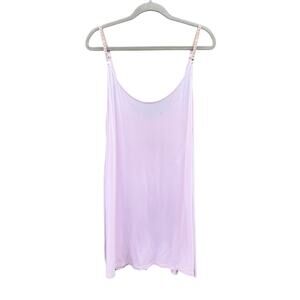 LA PERLA Pink Silk Blend Slip Dress Logo Strap Large L